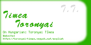 timea toronyai business card
